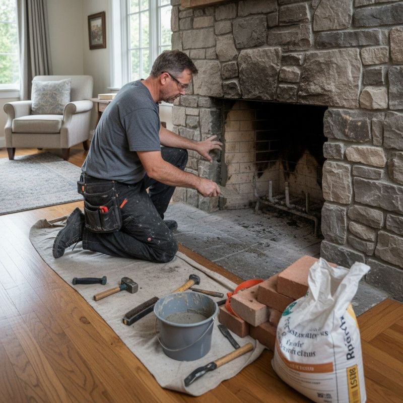 Fireplace Hearth Repair detail