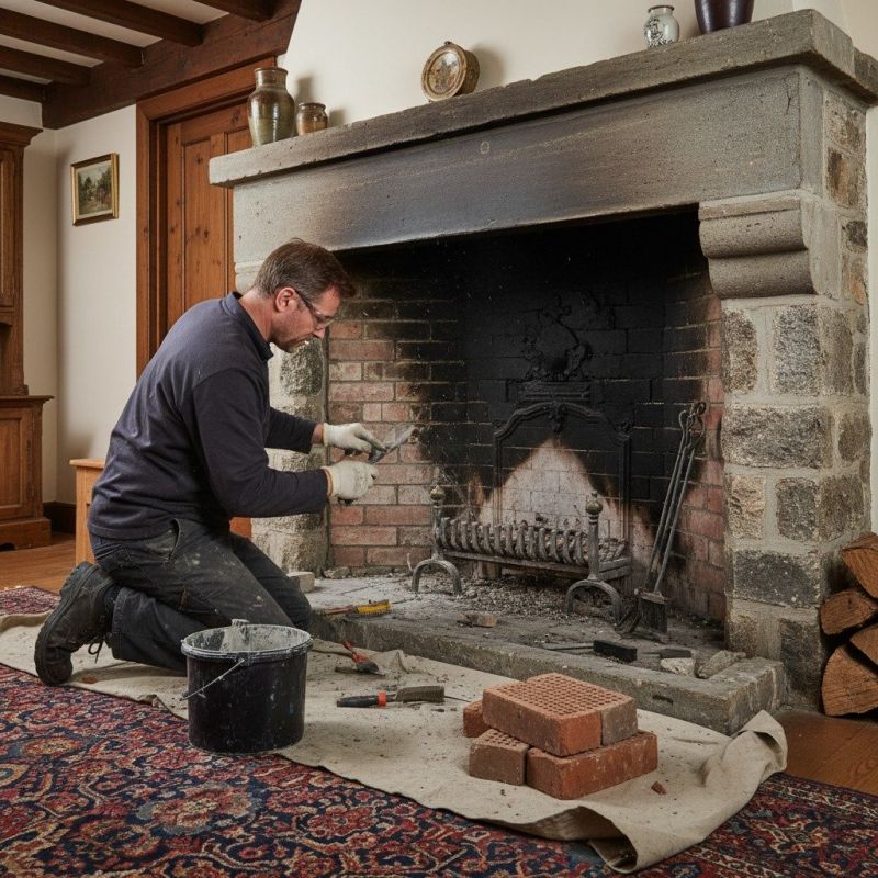 Fireplace Hearth Repair detail